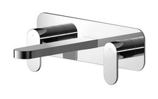 Nuie Binsey Chrome 3 Tap Hole Wall Mounted Basin Mixer with Plate