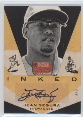 2013 Panini America's Pastime Inked Red 3/3 Jean Segura #I-JE Auto 0f8