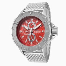 Invicta Vintage Men's Multi Function Red Dial 50mm Mesh Bracelet Watch 48013