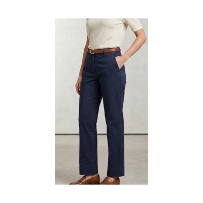 Banana Republic Hampton Pant Navy Straight Leg Sz 6 Cotton Stretch Trousers blue