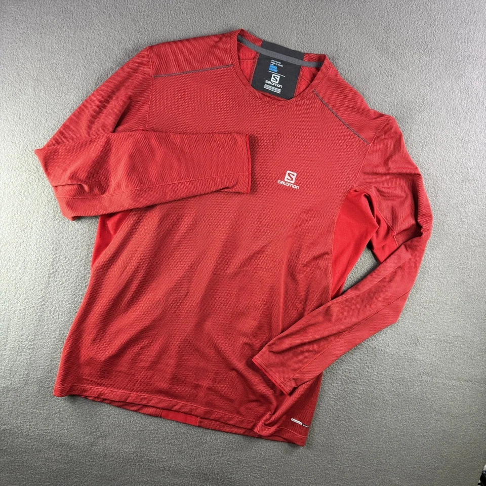 Salomon Base Layer Men XL Active Dry Athletic Ski Running Hiking Shirt Tech - Image 2 of 4