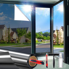 Upgraded One Way Window Privacy Film Sun Heat Blocking, Reflective Mirror Window