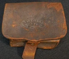 Civil War USN Cannoneer Fuse Box 'Navy Yard NY 1863' Brown Leather Pouch, Rare
