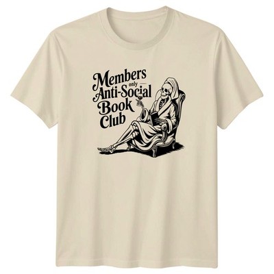 Members Only Anti-Social Book T-Shirt Introvertierter Humor