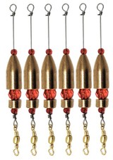 6 PCS Brass Carolina Rigs For Bass Fishing Freshwater Barrel Sinkers Weights