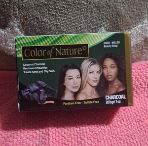 Color of Nature Coconut Charcoal Soap Bar 7 oz Paraben-Free Sulfate-Free Body