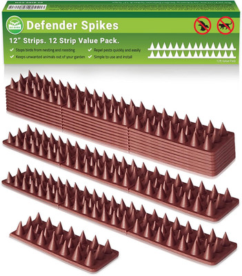 Bird Spikes - 12-Piece, 12 Ft Total, Woodpecker - Animal Deterrent & Plastic Spi