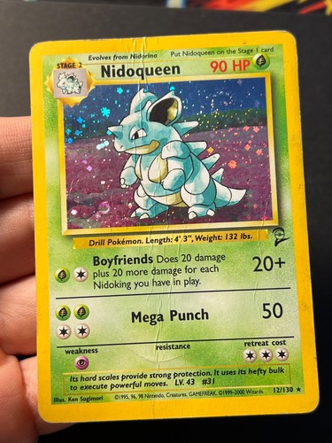 Nidoqueen 12/130 Holo Rare Base Set 2 - Pokemon Card WOTC - HP - Picture 3 of 3