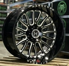 4 New 20x10 Hardcore Hc101 Wheels -19 Black Milled 8x180 Chevy Gmc 2500