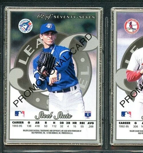 1996 LEAF PREFERRED STEEL SILVER PROMO SAMPLE #62 SHAWN GREEN SP EST 50 MADE - Image 2 of 2