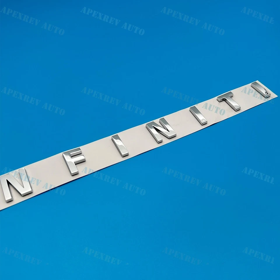 Rear Tailgate Letters Emblem For Infiniti Trunk Lid Badge Nameplate Gloss Chrome - Image 2 of 4