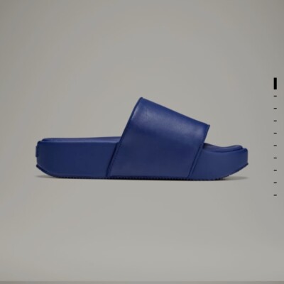 Y3 MENS/UNISEX sandals Y-3 Yohji Yamamoto Black Tumbled Leather Slides Size 39 EU main image 3