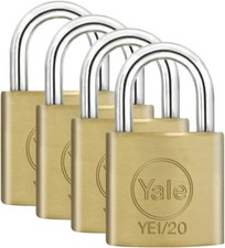 Produktbild - Yale® Vorhängeschloss Messing Vorhangschloss 20mm Hangschloss Verchromt [