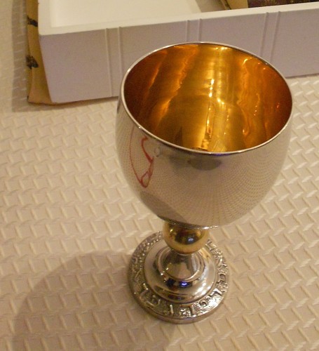 KIDDISH CUP-ALL METAL-UNSCREWS INTO 3 SECTIONS-VG+ CONDITION-5 3/4" high