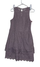 NWT Xhilaration Lace Overlay High Neck Sheath Dress Sz M Purple Sleeveless