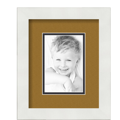 ArtToFrames Matted 8x10 White Picture Frame with 2'' Double Mat, 4x6 Opening