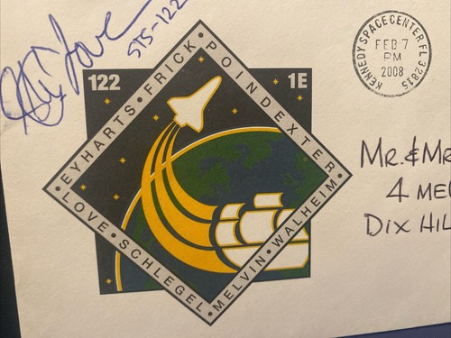 SIGNED SHUTTLE STS-122 LAUNCH COVER : CREW MEMBER STANLEY LOVE FEB 7, 2008 - Picture 2 of 6
