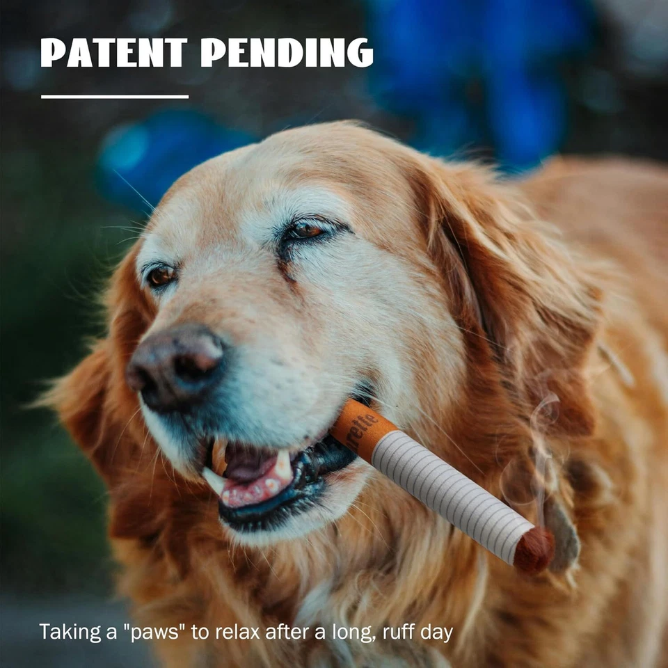 Cigarette Dog Toys Funny Squeaky Funny Cool Interactive Plush Dog Toys for Small - Image 2 of 4