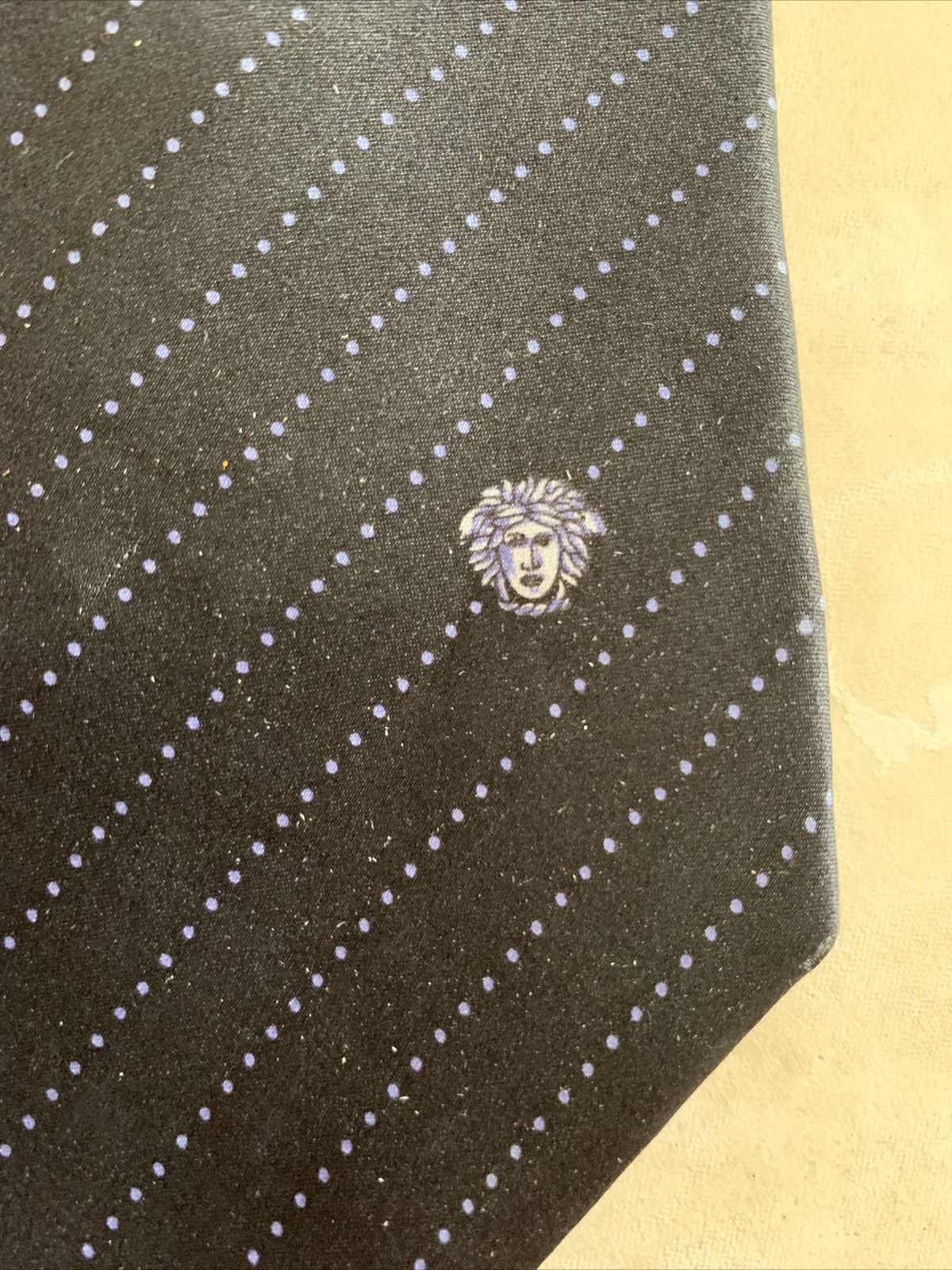 Versace Diagonal Geometric Pattern Silk Necktie N… - image 1