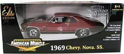 *RARE* Ertl 1/18 - 1969 Chevy Nova *Maroon - 1/5000 - Elite Edition*