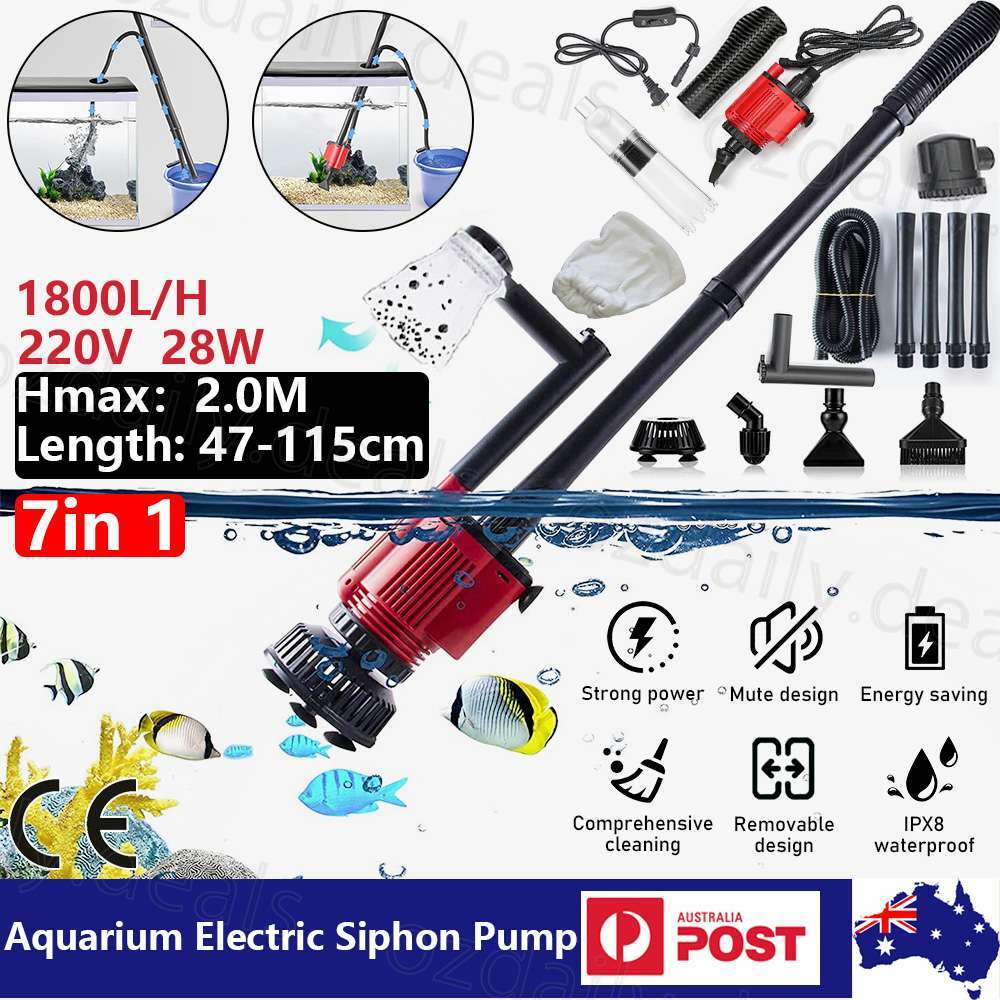 28W Aquarium Electric Siphon Pump Vacuum Cleaner Fish Tank Water Change