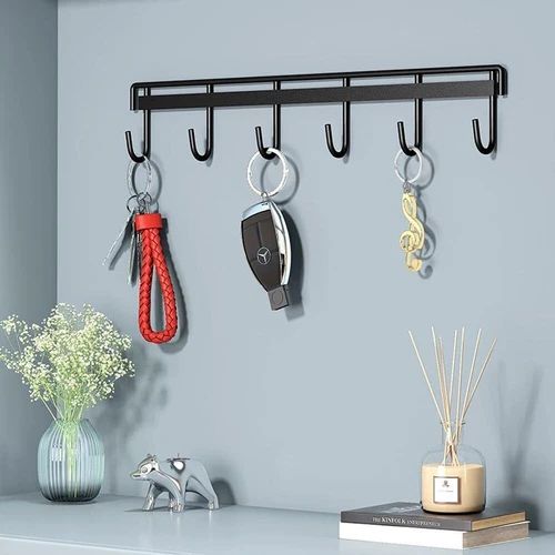 2 Stück Wandhalterung Küchenutensilien Haken - Utensilienablage mit 6 Haken, ohne Bohren - Bild 3 von 7