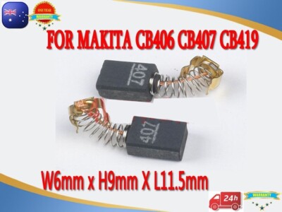 Lot de 2 Charbons 6 x 9 x 12 mm MAKITA CB406 CB407 CB418 CB419 191962-4