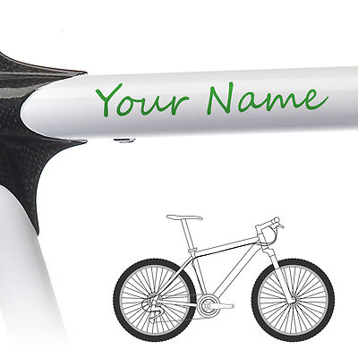 2 x Custom Fahrrad Namensaufkleber für Fahrradrahmen - Handschrift Stil