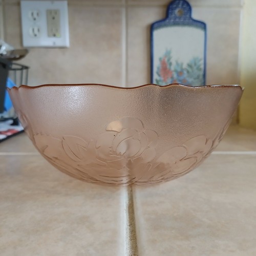 Arcoroc France Rosaline Pink Rose 9 Glass Salad Bowl Home Decor Translucent Ebay