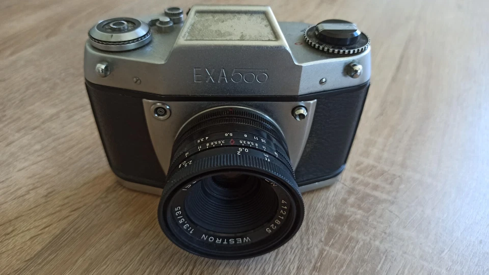 Cámara vintage Ihagee Exa 500 con Westron 1:3.5/35 isco gottingen Foto 2 de 4