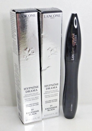 LANCOME HYPNOSE DRAMA MASCARA VOLUME INTENSE 01 EXCESSIVE BLACK 0.21 OZ - 2PCS