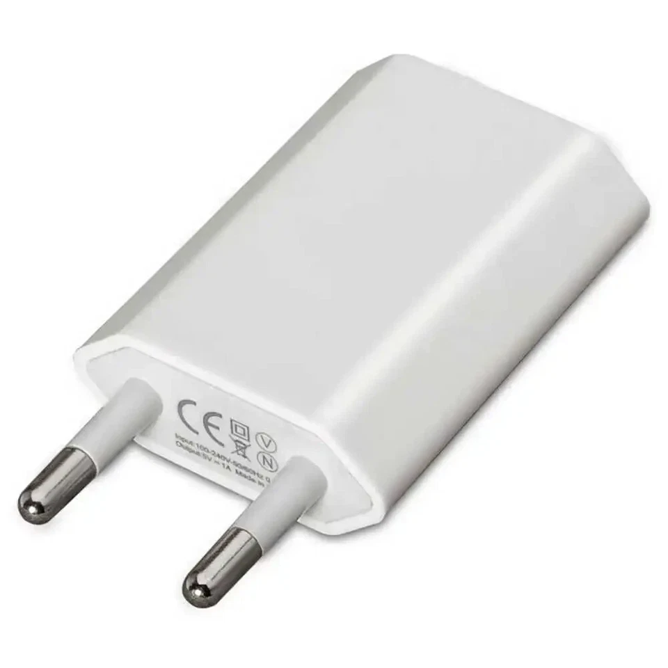 CARICABATTERIA PRESA CASA SPINA MURO ALIMENTATORE USB 5V 1A APPLE ANDROID IPHONE - Immagine 4 di 4
