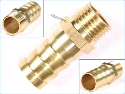 Penumatic Brass Hose Barb Fitting 1 Barbx1Male NPT Water Fuel Air Adapter 2pcs