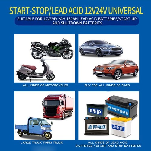 Car Battery Charger 12/24V 8A Touch Screen Pulse Repair Digital LCD Display - Picture 3 of 26