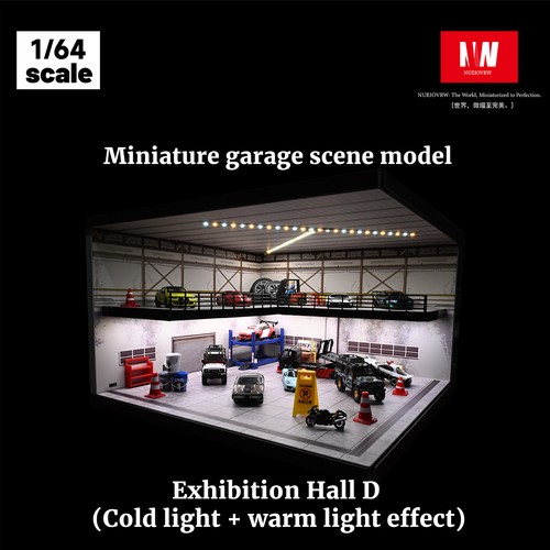 Diorama 1/64 Diecast Car Garage Model LED Lighting Showroom Scene Case Model Toy - Picture 57 of 104