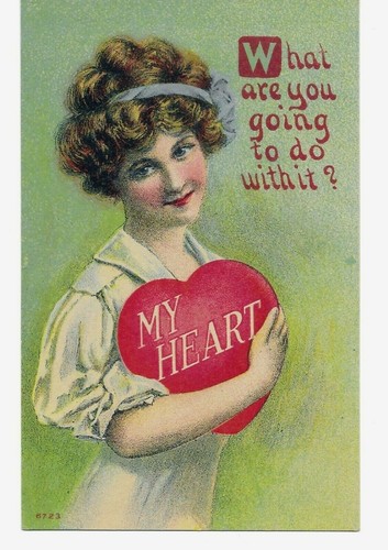 Viktorianische Valentinspostkarte 1890, ungelaufen - Bild 1 von 2