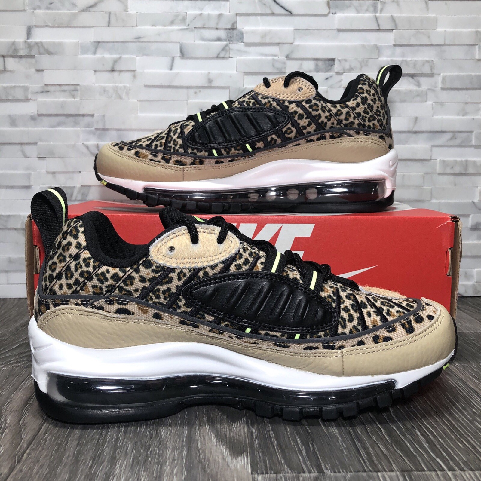 nike air max 98 trainers desert ore wheat leopard