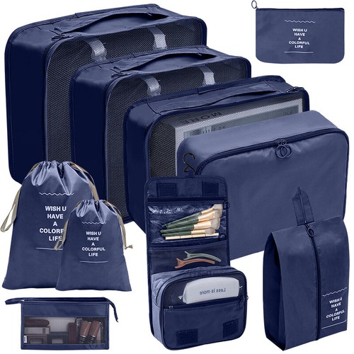 10 Stck. Reisegepäck Organizer Kleidung Koffer Aufbewahrungstaschen Verpackungswürfel Tasche - Bild 4 von 24