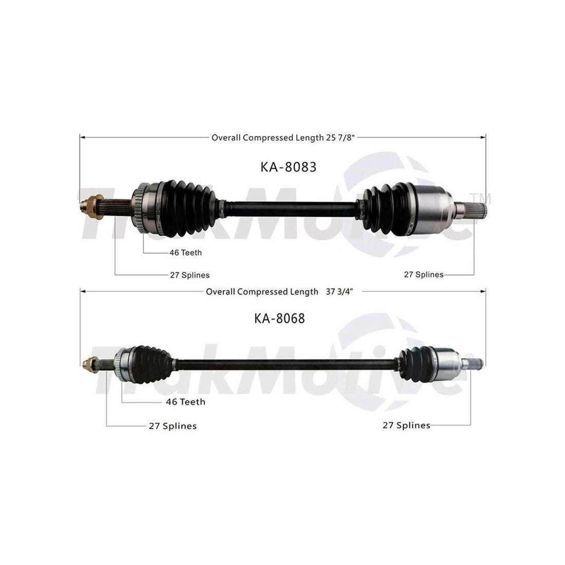 Surtrack CV Axle Shaft CV Joint Front for Kia Soul L4 2.0L Automatic