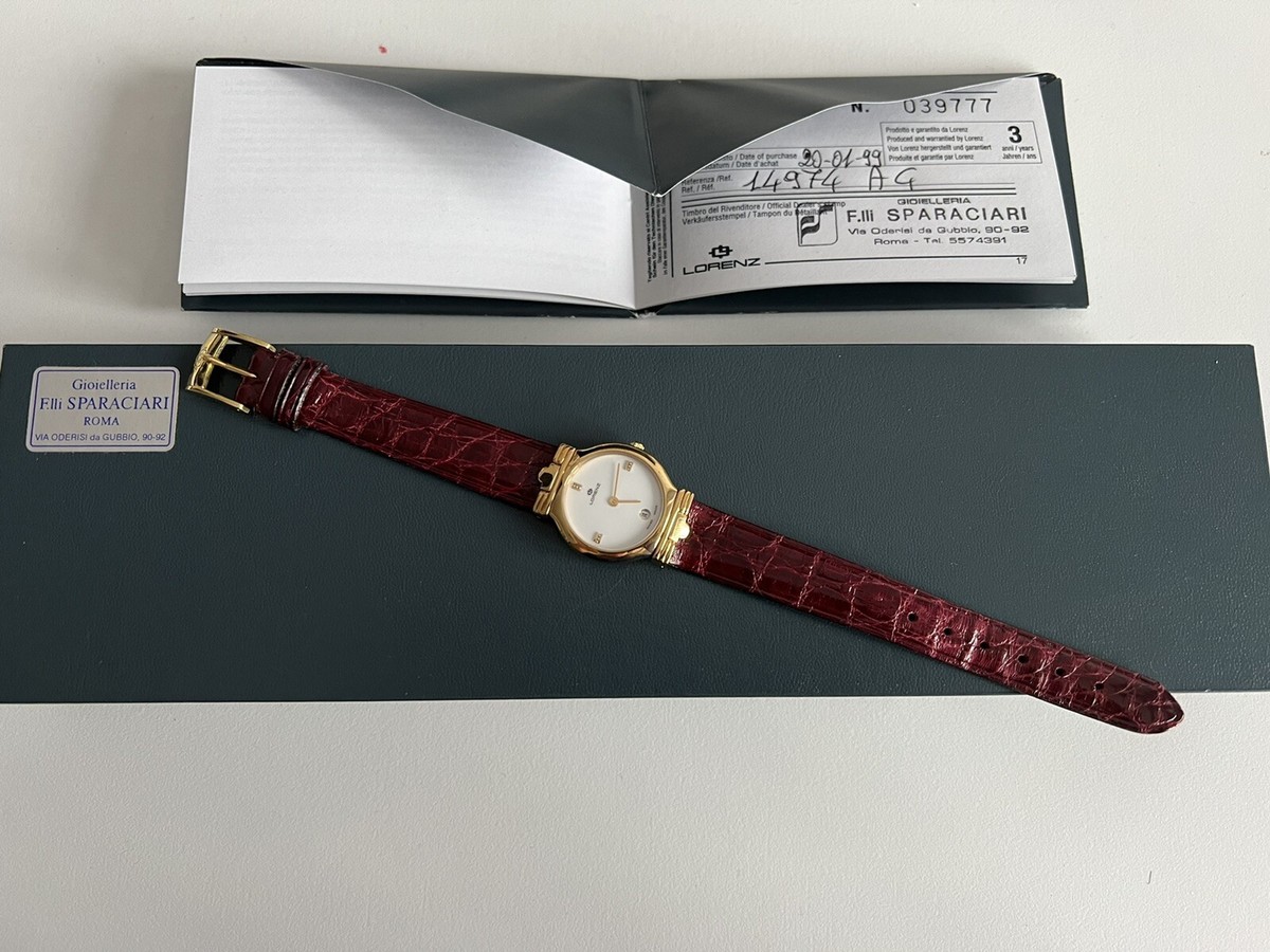 Lorenz Orologio Donna Oro Giallo E Cinturino In Coccodrillo | eBay