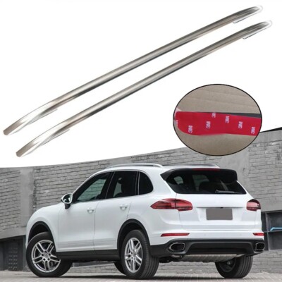 2pcs Pasted Roof Rail Roof Rack Bar Decoration for Porsche Cayenne 2011-2017