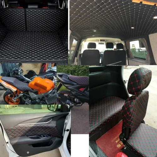 Kunstleder Stoff Schwamm Gesteppt Autositzbezug Matte Polstermaterial Borten - Bild 11 von 15