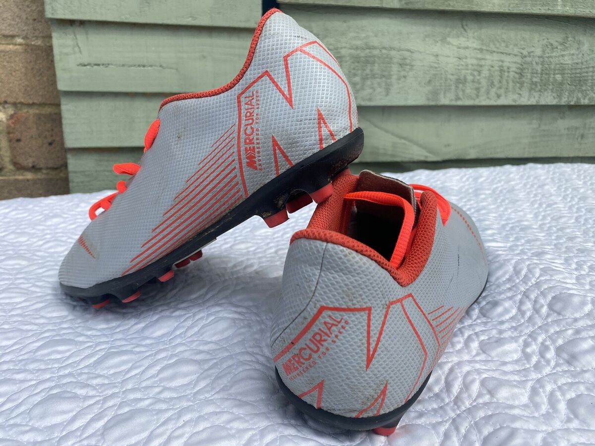 Nike Mercurial Orange Grey Studded Football Training Boots Nike Mercurial Orange Grey Studded Football Training Boots
