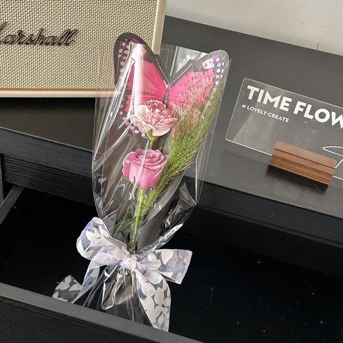 10Pcs Butterfly Flower Wrapping Paper Card Transparent Single Rose Packaging Bag - Afbeelding 4 van 18