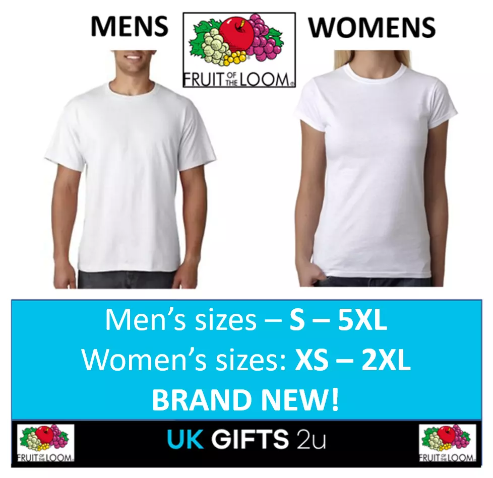 fruit of the loom shirt sizes