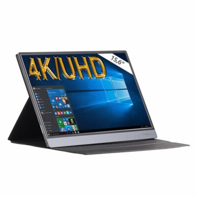 auvisio Mobiler IPS-Monitor, 4K UHD, 39,6 cm (15,6''), USB C, Micro-USB & HDMI