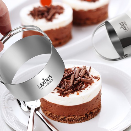 5 Pieces Round Cookies Cutters with Handle, 18/8 Stainless Steel Graduated Circl - Picture 10 of 12