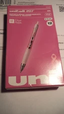 12 uni-ball 207 Signo Gel Pens Black Medium PINK Ribbon CANCER  CITY OF HOPE