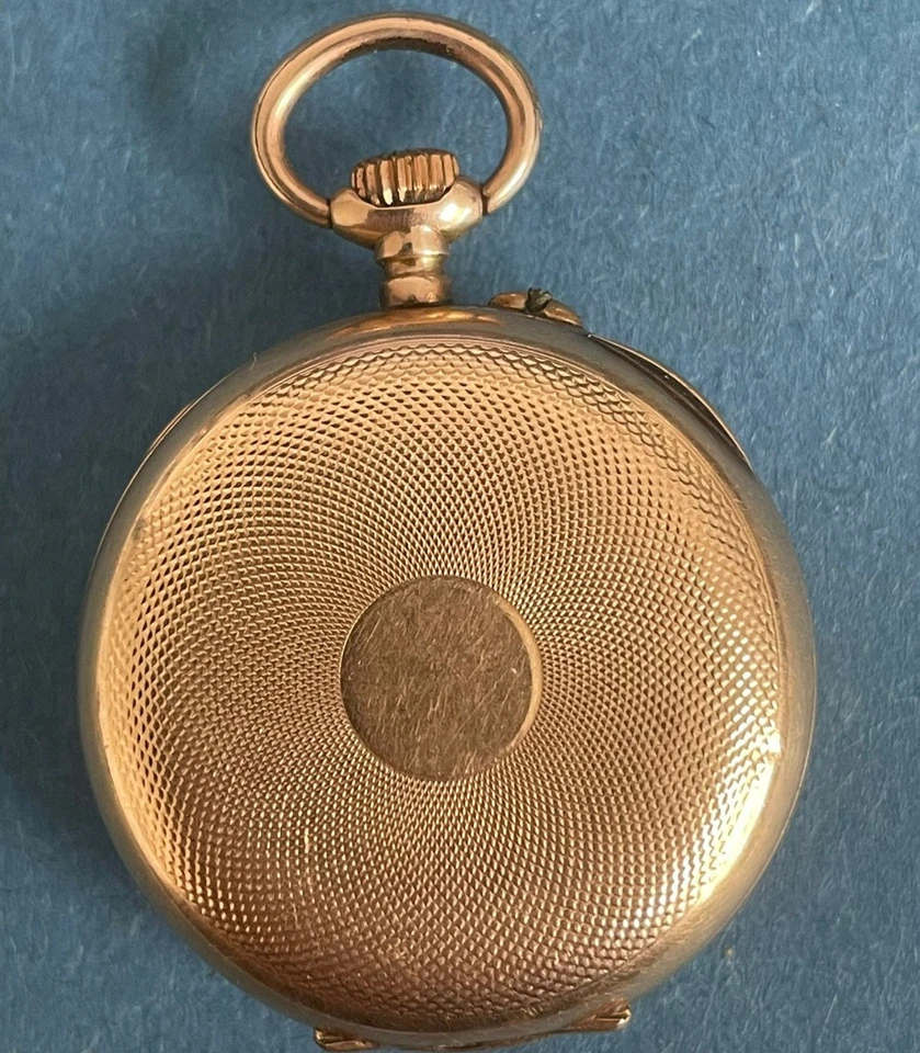 kleine goldene Taschenuhr, 585er Gold "Cylindre Remontoir 10 Rubins" - Bild 2 von 4