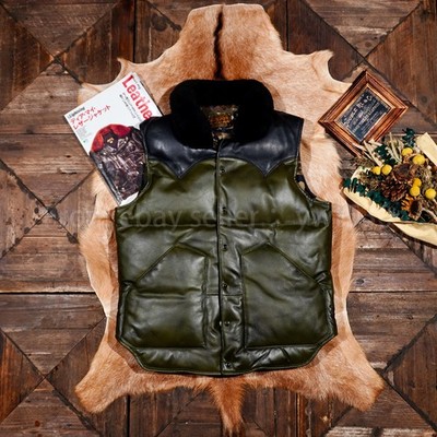 Italian Vegetable Tanned Sheepskin Winter Warmth Genuine Leather Down Vest